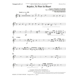 Rejoice, Ye Pure In Heart (arr. Heather Sorenson) - Bb Trumpet 2,3
