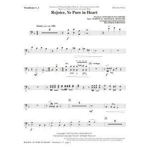 Rejoice, Ye Pure In Heart (arr. Heather Sorenson) - Trombone 1 & 2