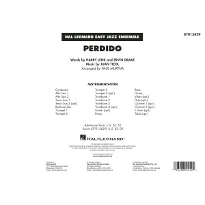 Perdido (arr. Paul Murtha) - Conductor Score (Full Score)