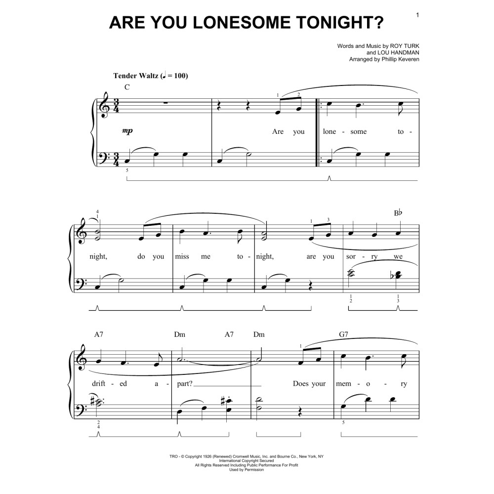 Are You Lonesome Tonight? (arr. Phillip Keveren)