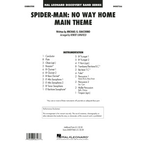 Spider-Man: No Way Home Main Theme (arr. Robert Longfield) - Conductor Score (Full Score)
