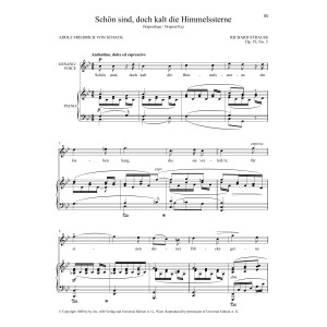 Schon Sind, Doch Kalt Die Himmelssterne (High Voice)