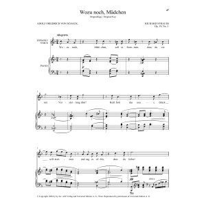 Wozu Noch, Madchen (High Voice)