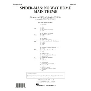 Spider-Man: No Way Home Main Theme (arr. Vinson) - Conductor Score (Full Score)