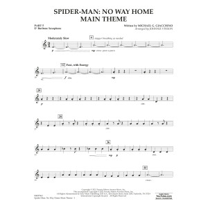 Spider-Man: No Way Home Main Theme (arr. Vinson) - Pt.5 - Eb Baritone Saxophone