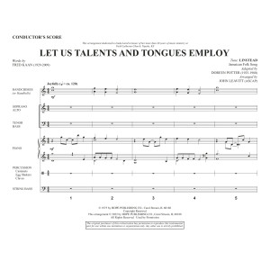 Let Us Talents And Tongues Employ (arr. John Leavitt) - Full Score
