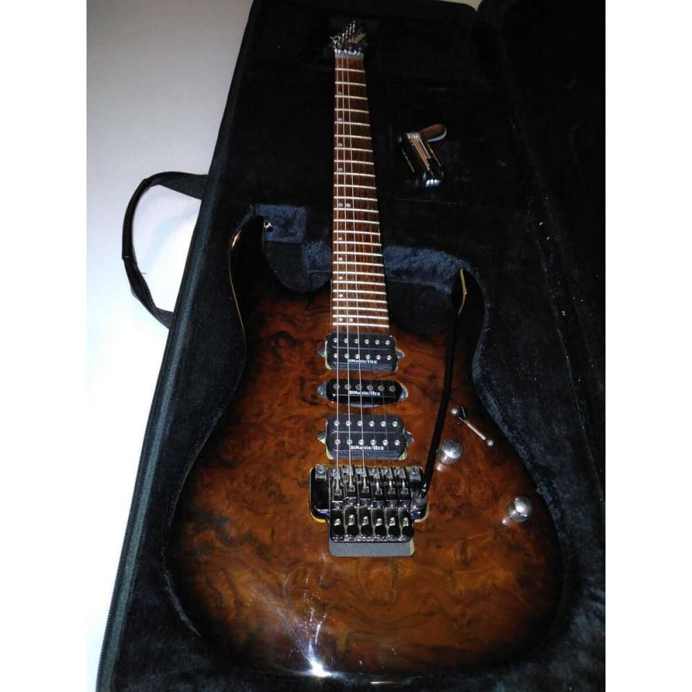 Ibanez RG970WBWZ-WLB Walnut Burst with case and strap