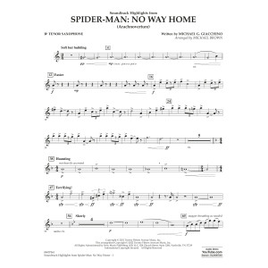 Soundtrack Highlights from Spider-Man: No Way Home (arr. Brown) - Bb Tenor Saxophone