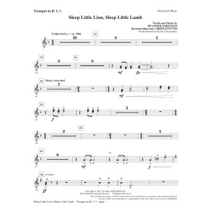 Sleep Little Lion, Sleep Little Lamb - Bb Trumpet 2,3