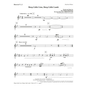 Sleep Little Lion, Sleep Little Lamb - F Horn 1 & 2