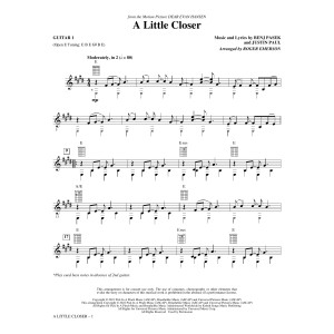 A Little Closer (from Dear Evan Hansen) (arr. Roger Emerson) - Guitar 1