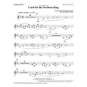 Carol For The Newborn King - Bb Clarinet 2