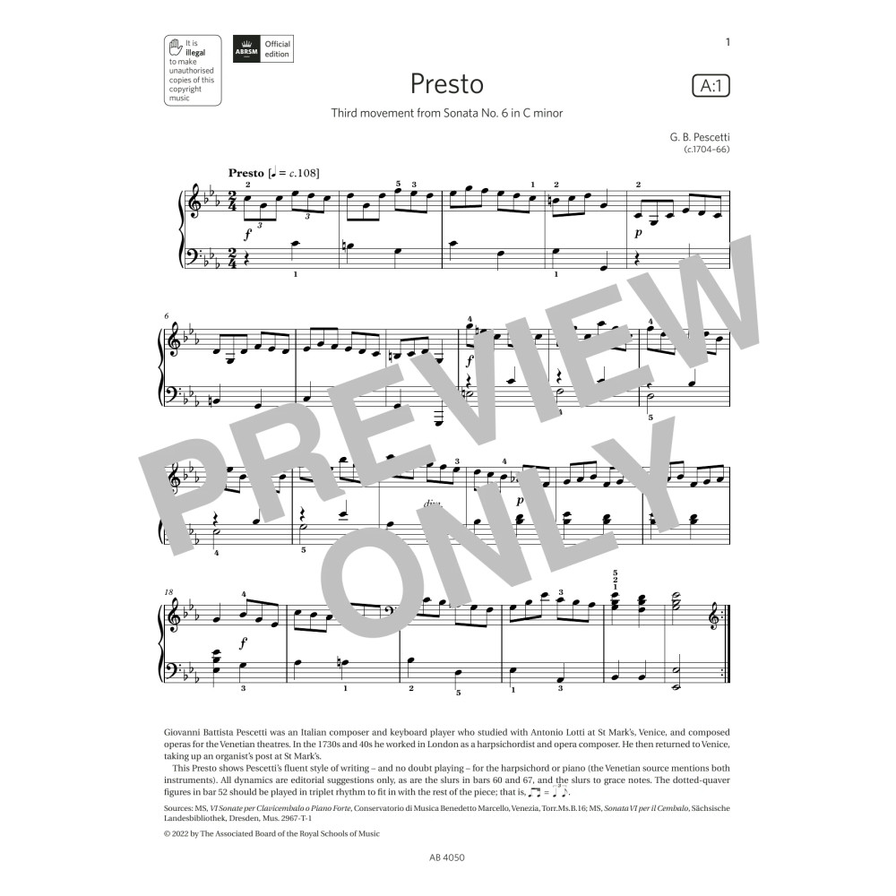 Presto (Grade 4, list A1, from the ABRSM Piano Syllabus 2023 & 2024)
