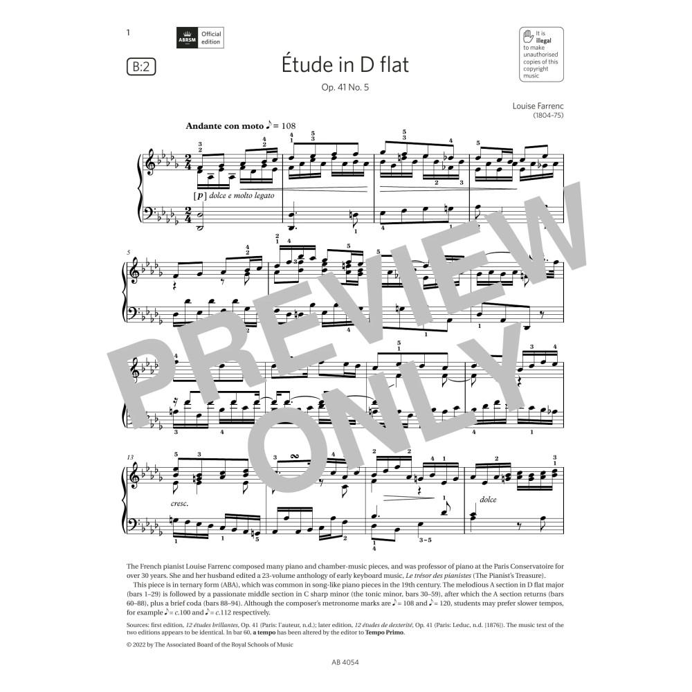 Étude in D flat (Grade 8, list B2, from the ABRSM Piano Syllabus 2023 & 2024)