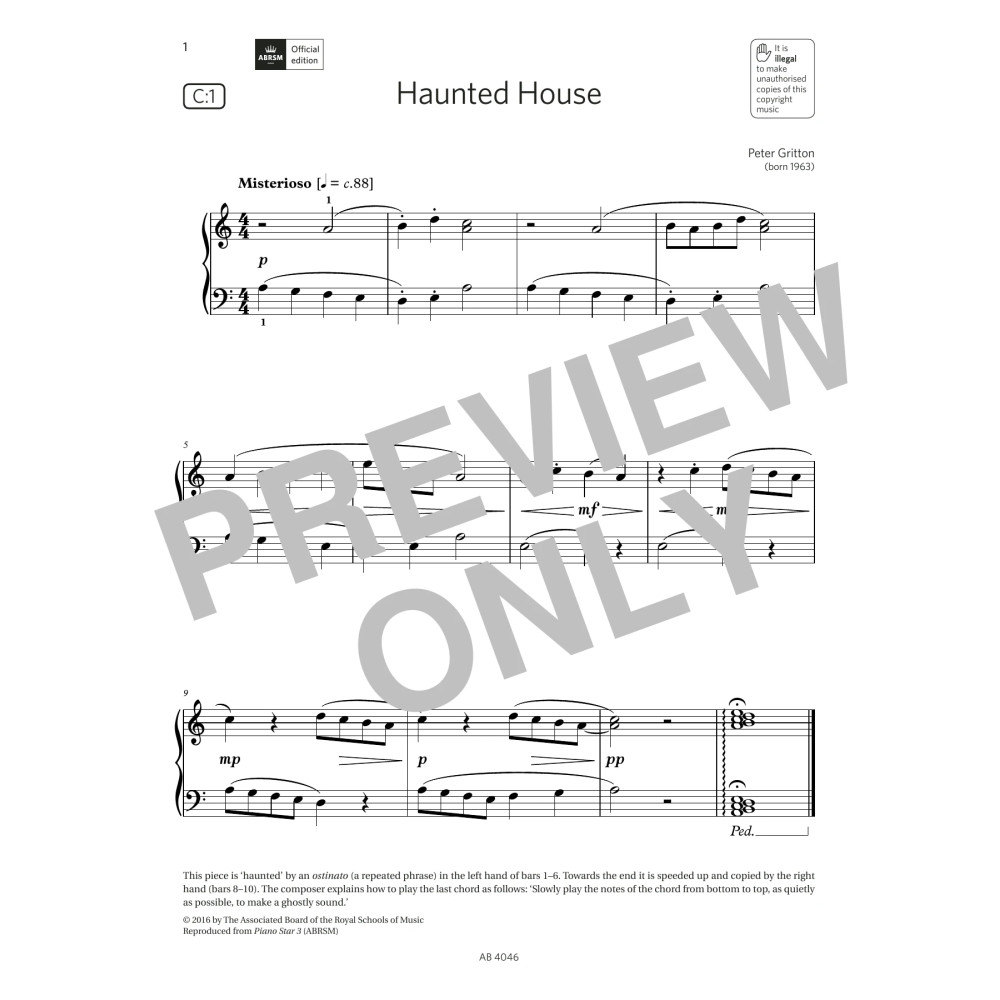 Haunted House (Grade Initial, list C1, from the ABRSM Piano Syllabus 2023 & 2024)