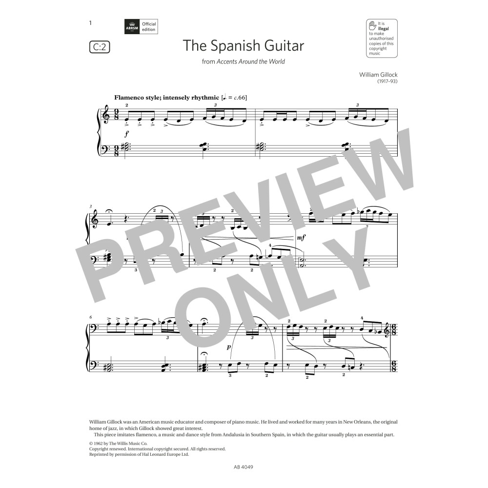 The Spanish Guitar (Grade 3, list C2, from the ABRSM Piano Syllabus 2023 & 2024)
