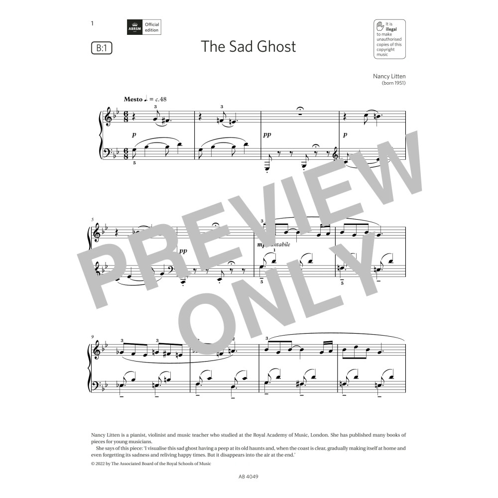 The Sad Ghost (Grade 3, list B1, from the ABRSM Piano Syllabus 2023 & 2024)