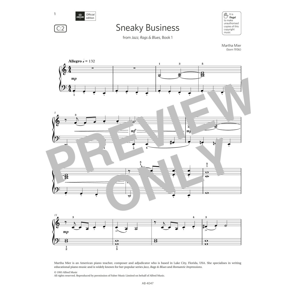 Sneaky Business (Grade 1, list C2, from the ABRSM Piano Syllabus 2023 & 2024)