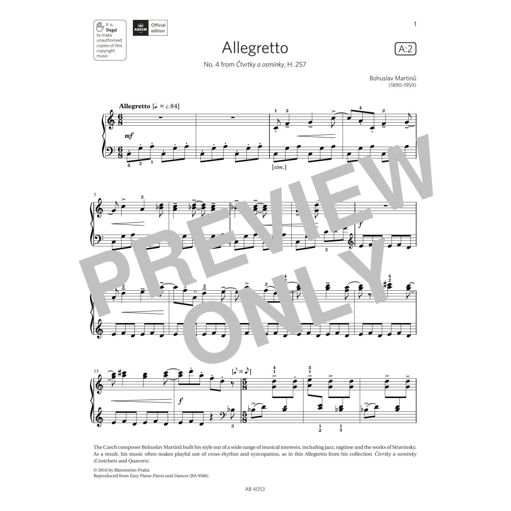 Allegretto (Grade 7, list A2, from the ABRSM Piano Syllabus 2023 & 2024)