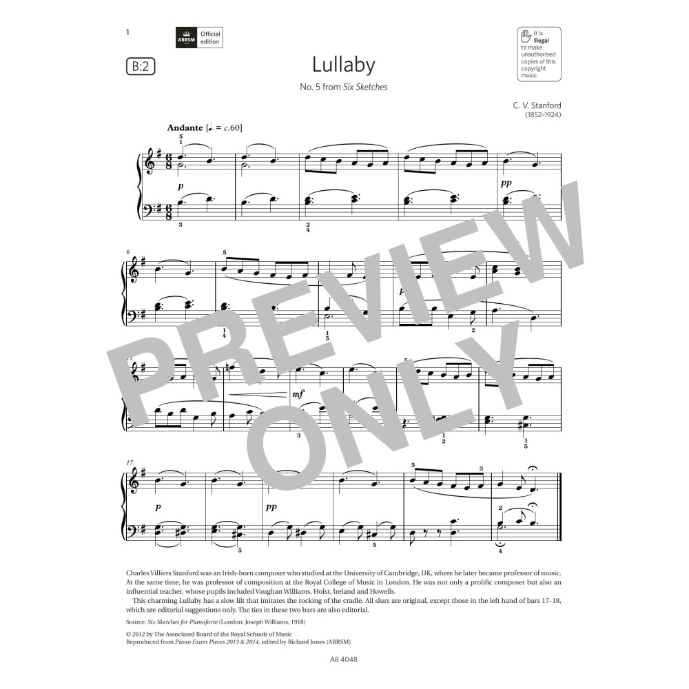 Lullaby (Grade 2, list B2, from the ABRSM Piano Syllabus 2023 & 2024)