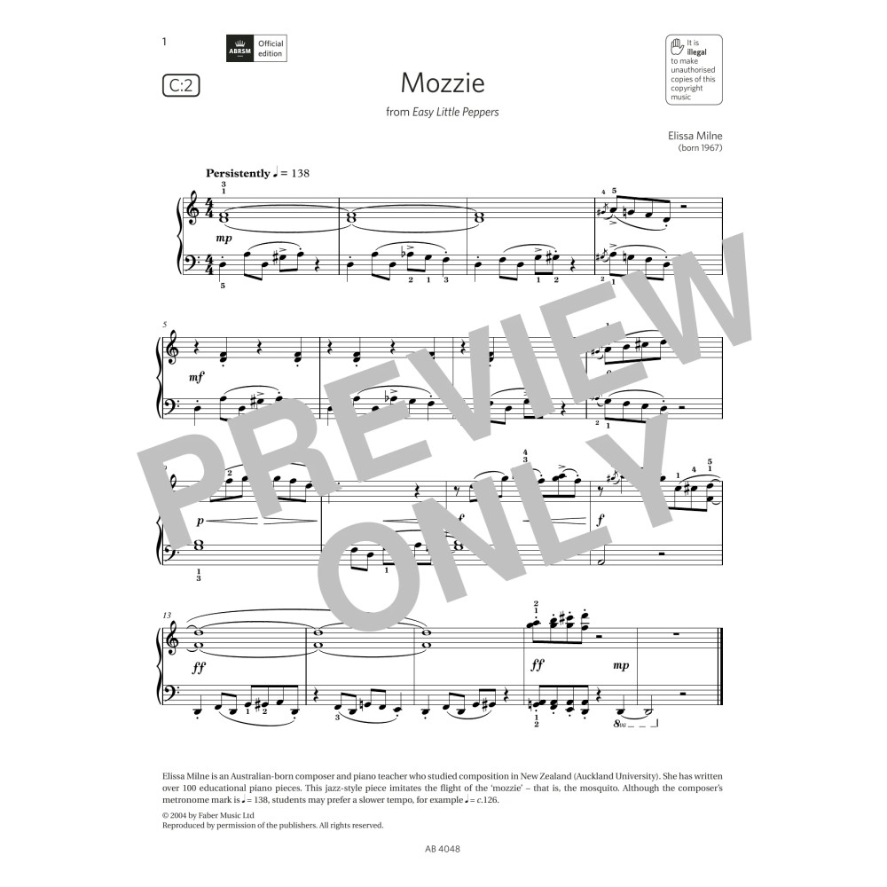 Mozzie (Grade 2, list C2, from the ABRSM Piano Syllabus 2023 & 2024)