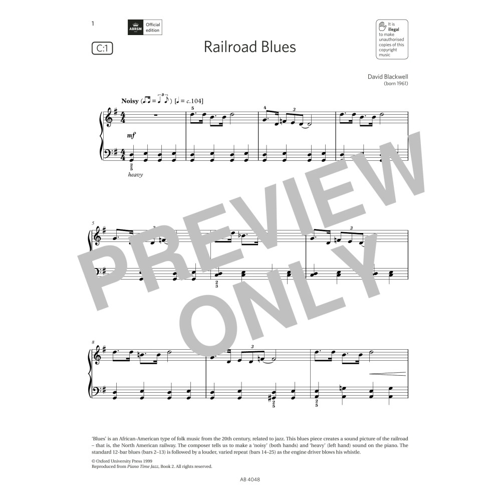 Railroad Blues (Grade 2, list C1, from the ABRSM Piano Syllabus 2023 & 2024)