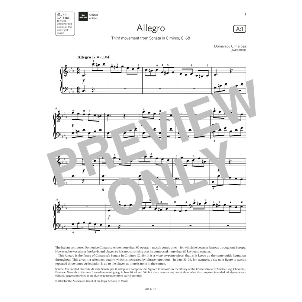 Allegro (Grade 5, list A1, from the ABRSM Piano Syllabus 2023 & 2024)