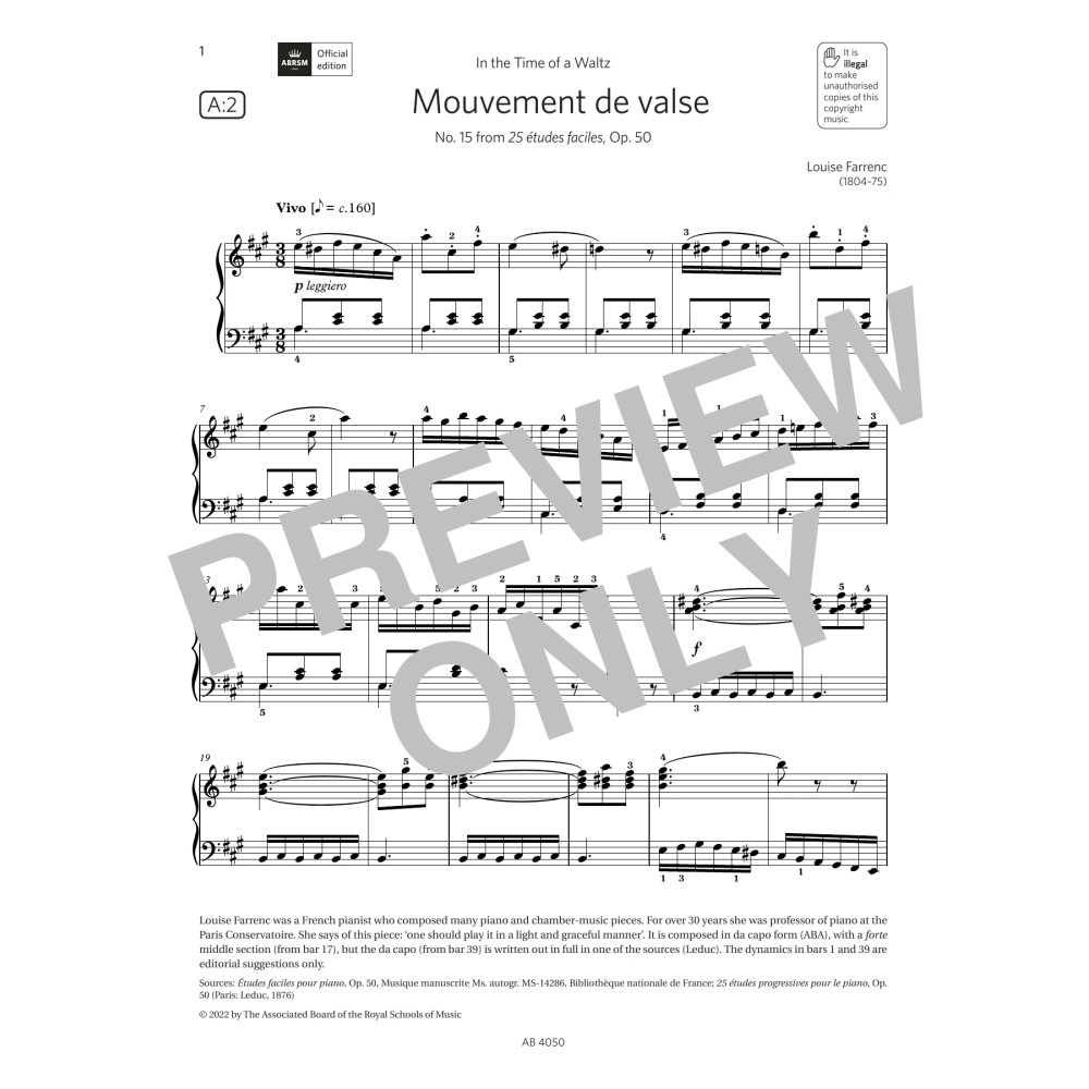 Mouvement de valse (Grade 4, list A2, from the ABRSM Piano Syllabus 2023 & 2024)