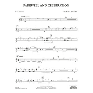 Farewell and Celebration - Bb Clarinet 2