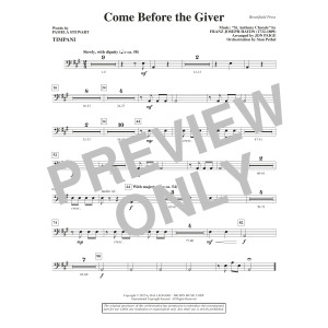 Come Before the Giver (arr. Jon Paige) - Timpani