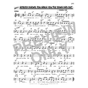 Nobody Knows You When You're Down And Out (arr. Robert Rawlins)