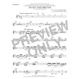 To Sit And Dream - Bb Clarinet 1