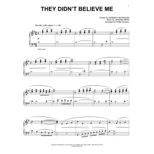 They Didn't Believe Me (arr. Phillip Keveren)