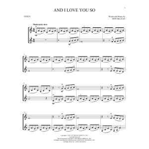 And I Love You So