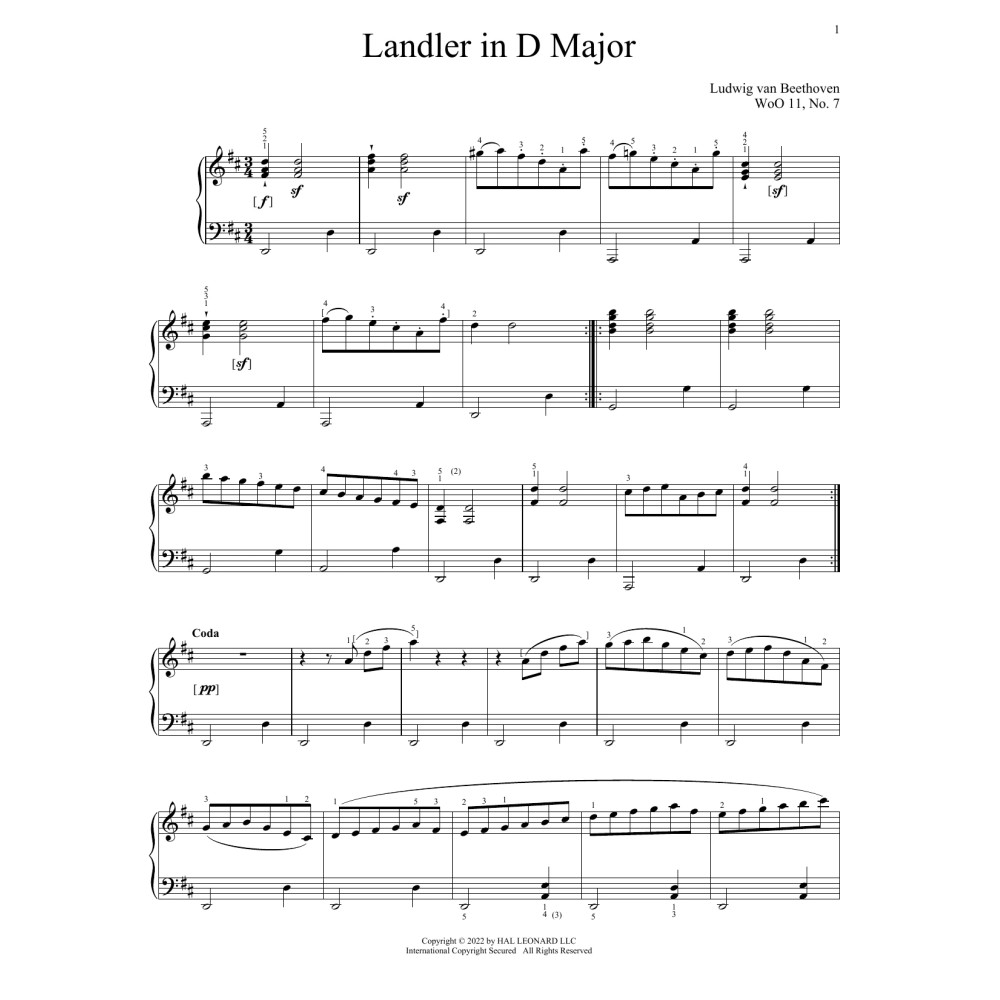 Landler In D Major, WoO 11, No. 7