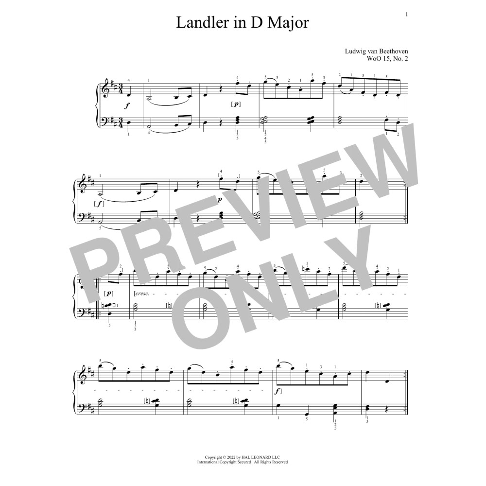 Landler In D Major, WoO 15, No. 2