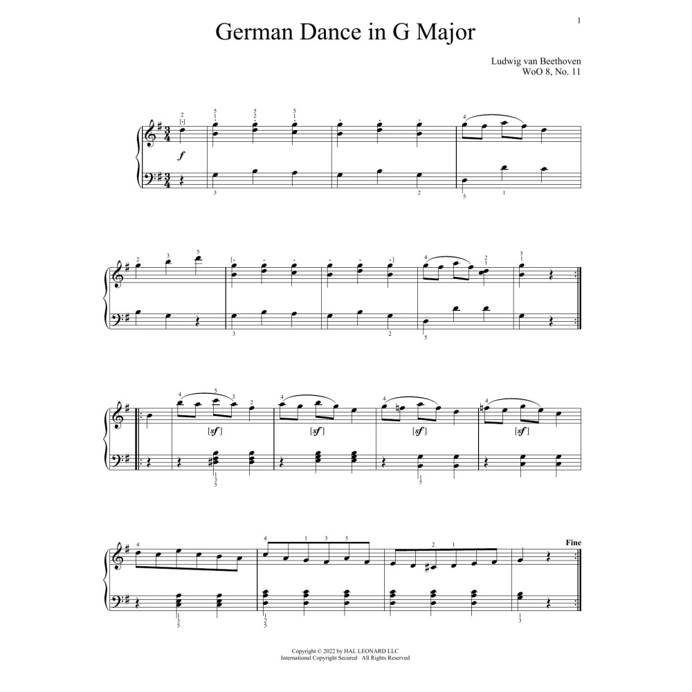 German Dance In G Major, WoO 8, No. 11
