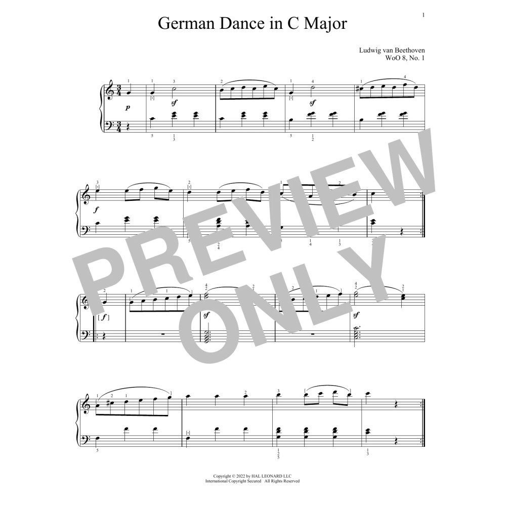 German Dance In C Major, WoO 8, No. 1
