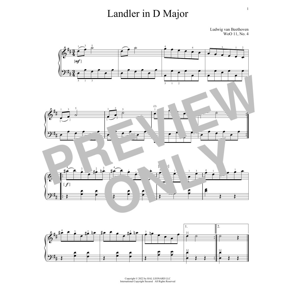 Landler In D Minor, WoO 11, No. 4