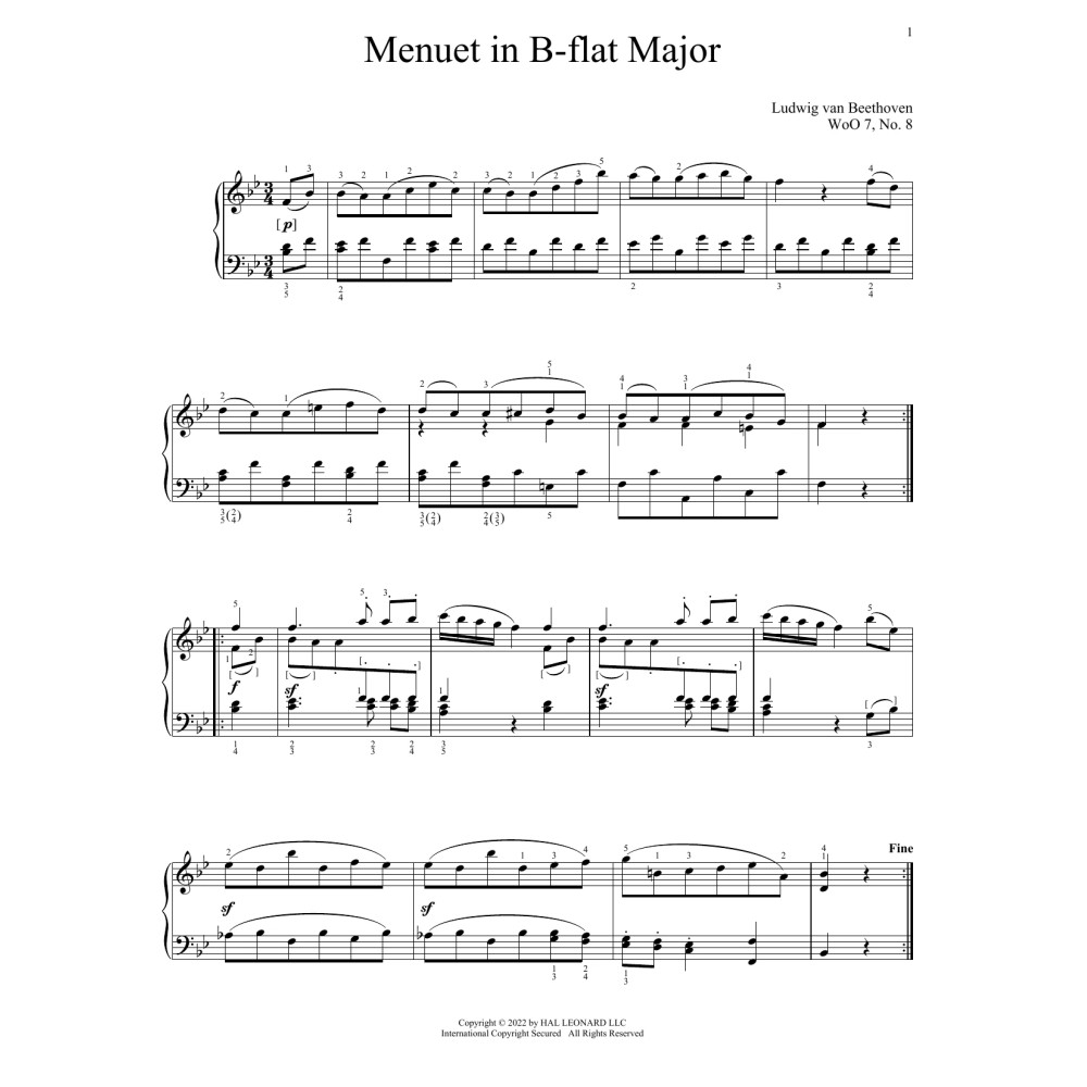 Minuet In B-Flat, WoO 7, No. 8