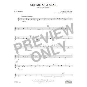 Set Me as a Seal (arr. Robert C. Cameron) - Bb Clarinet 1