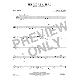 Set Me as a Seal (arr. Robert C. Cameron) - Bb Clarinet 2