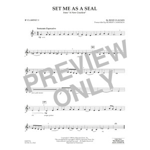 Set Me as a Seal (arr. Robert C. Cameron) - Bb Clarinet 3