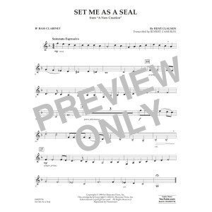 Set Me as a Seal (arr. Robert C. Cameron) - Bb Bass Clarinet