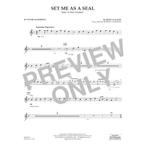 Set Me as a Seal (arr. Robert C. Cameron) - Bb Tenor Saxophone