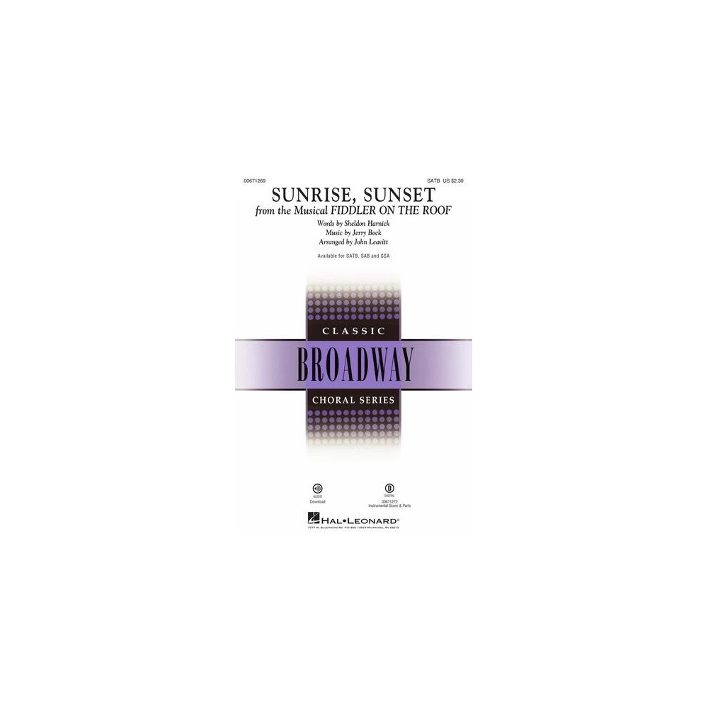 Sunrise, Sunset (from Fiddler On The Roof) (arr. John Leavitt) - Bb Clarinet