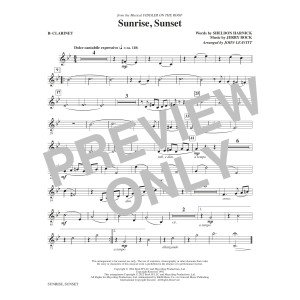Sunrise, Sunset (from Fiddler On The Roof) (arr. John Leavitt) - Bb Clarinet