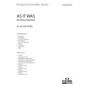 As It Was (for Brass Quintet) (arr. Seb Skelly) - Full Score