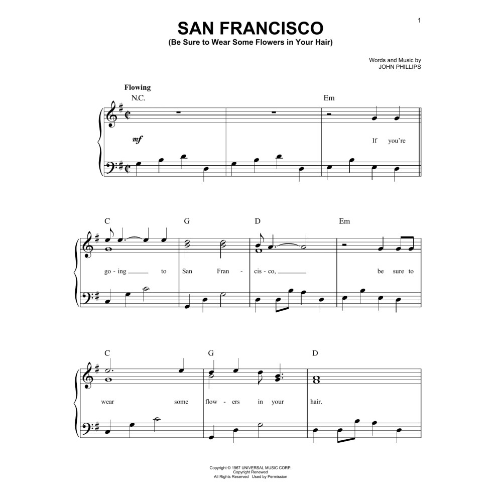 San Francisco (Be Sure To Wear Some Flowers In Your Hair)