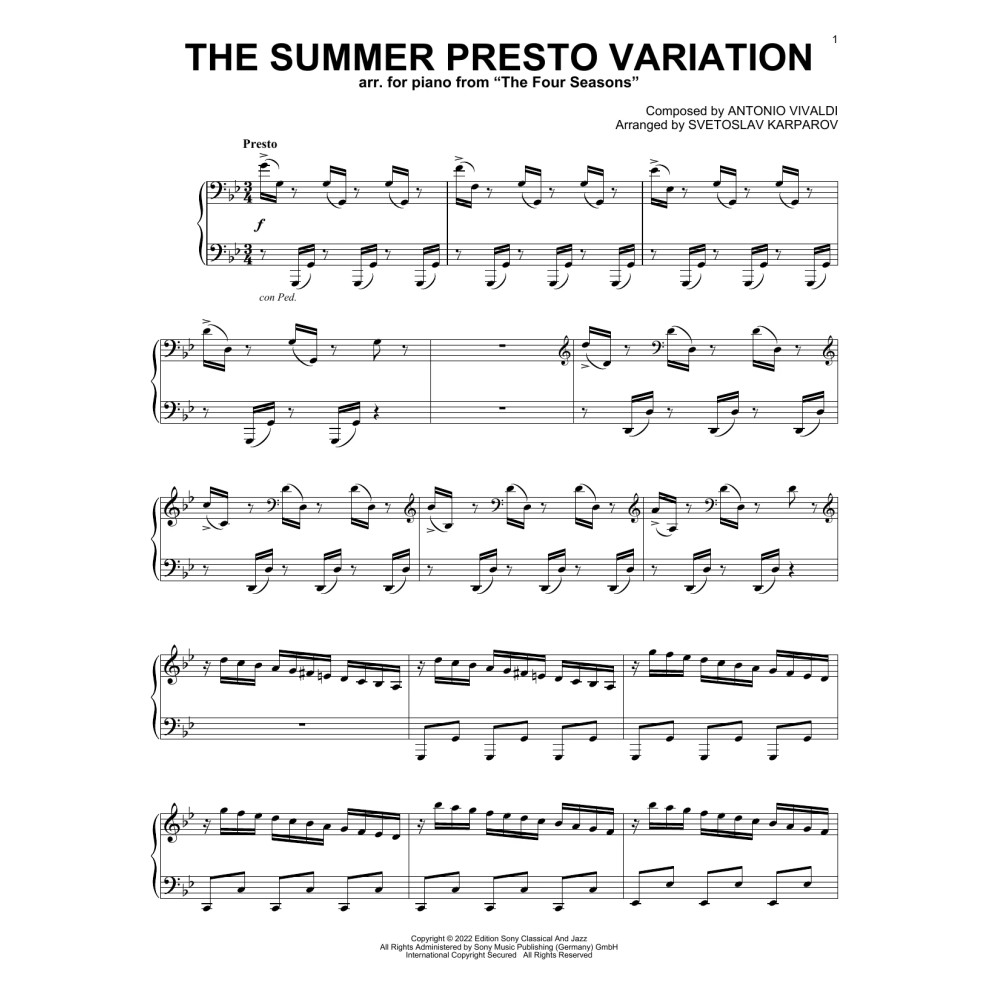 The Summer Presto Variation (as performed by Gabriele Bagnati)